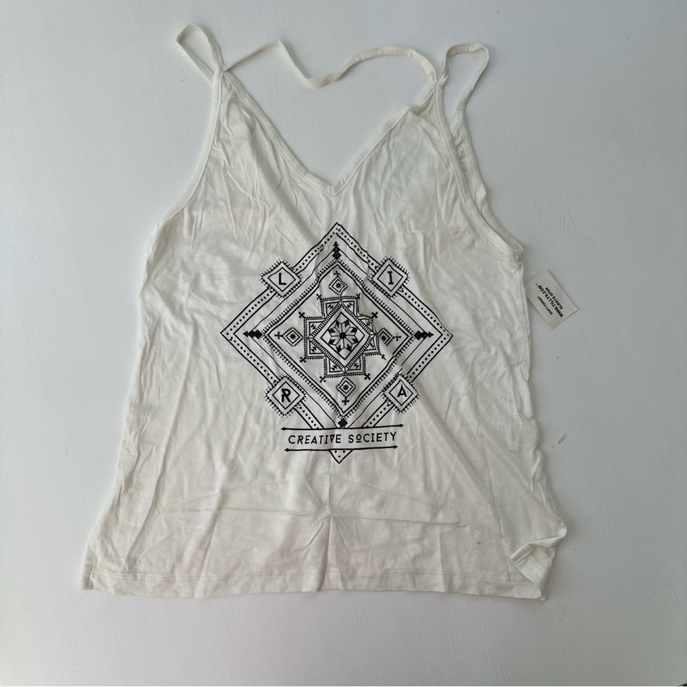 White Graphic Tank Top